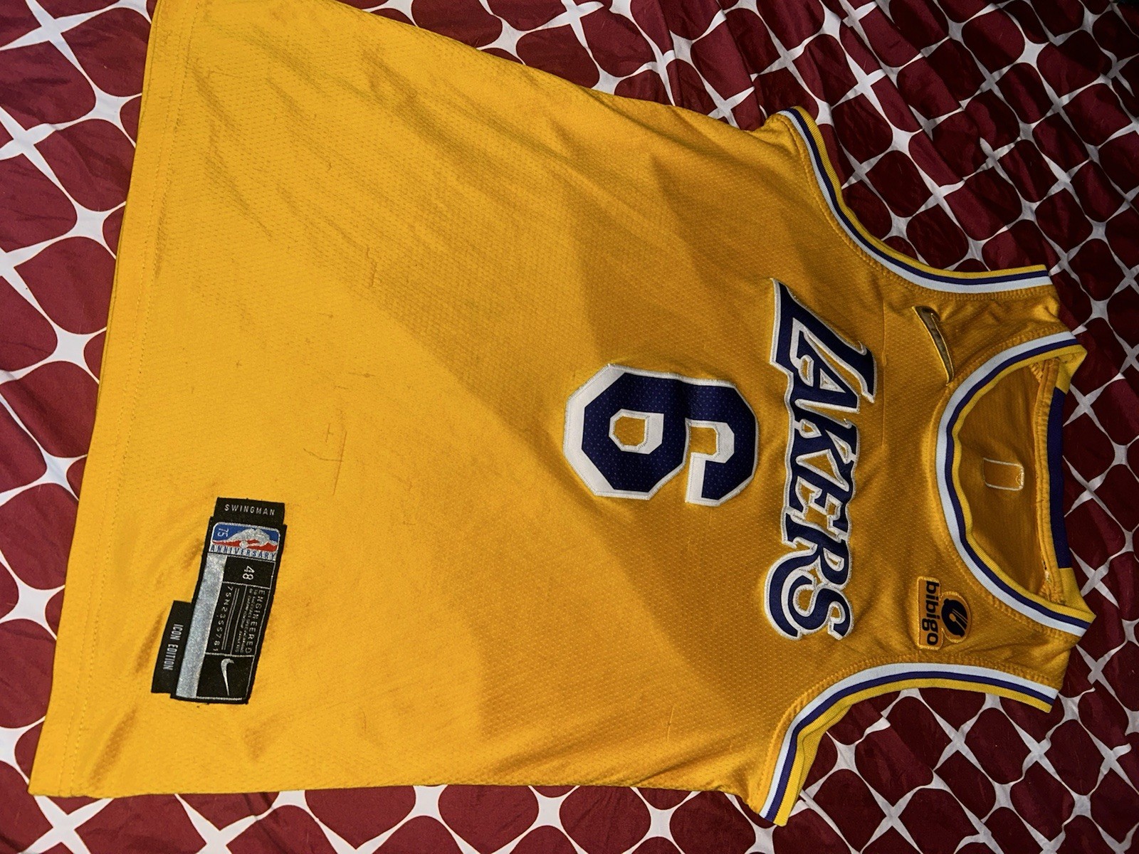 Nike LeBron James Lakers City Jersey 75th NBA Anniversary Bibigo