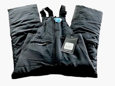 ARTIC QUEST Snow Pants Bib Overalls Ski Youth Girl 5/6 Black Zip Front New Tags