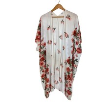 Carly Jean Kimono Floral Open Front Cover Up Small Boho Festival Resortwear