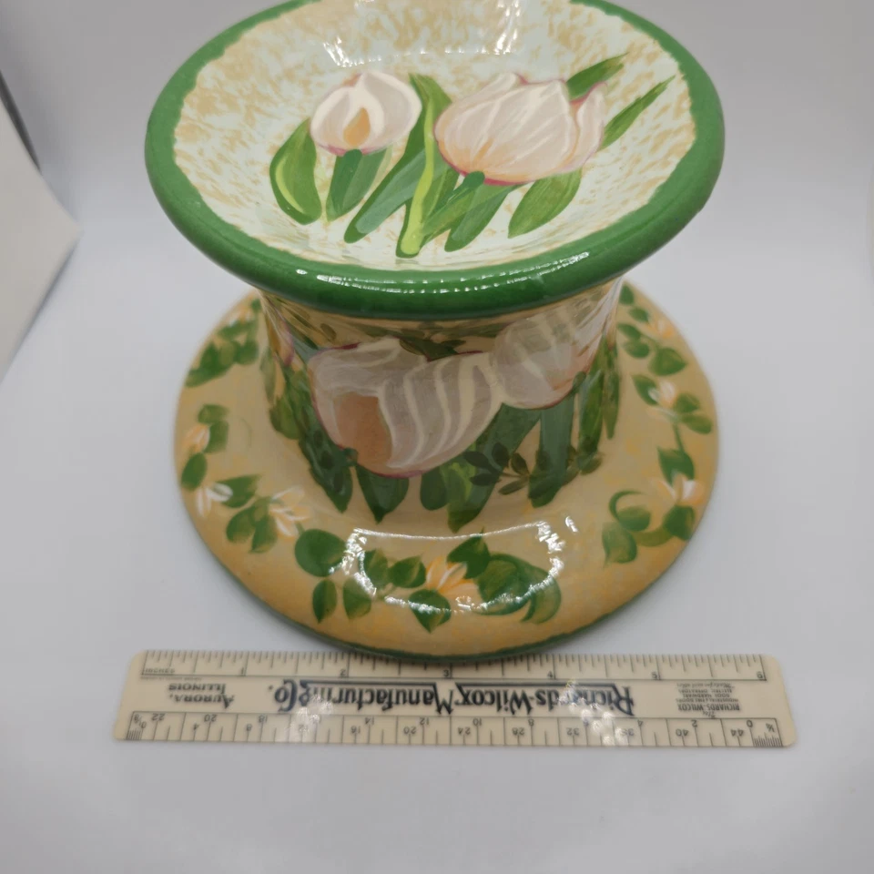 Шикарный вручную Potter основание свечи стойка|маленький дисплей апрель. Бас-гитара 4 дюйма в высоту x 6 дюймов - Изображение 4 из 4