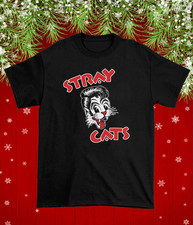 Stray Cats Black Cotton Shirt Full size S-5XL Unisex Xmas Gift