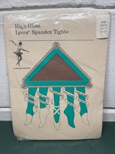 Vintage Classic Dancewear High Gloss Lycra Spandex Tights Suntan Size D