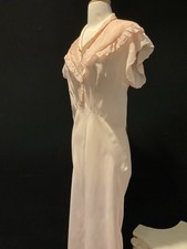 VINTAGE EDWARDIAN ERA SILK NIGHTGOWN/ DRESS .PINTUCK DETAIL. "AS IS "