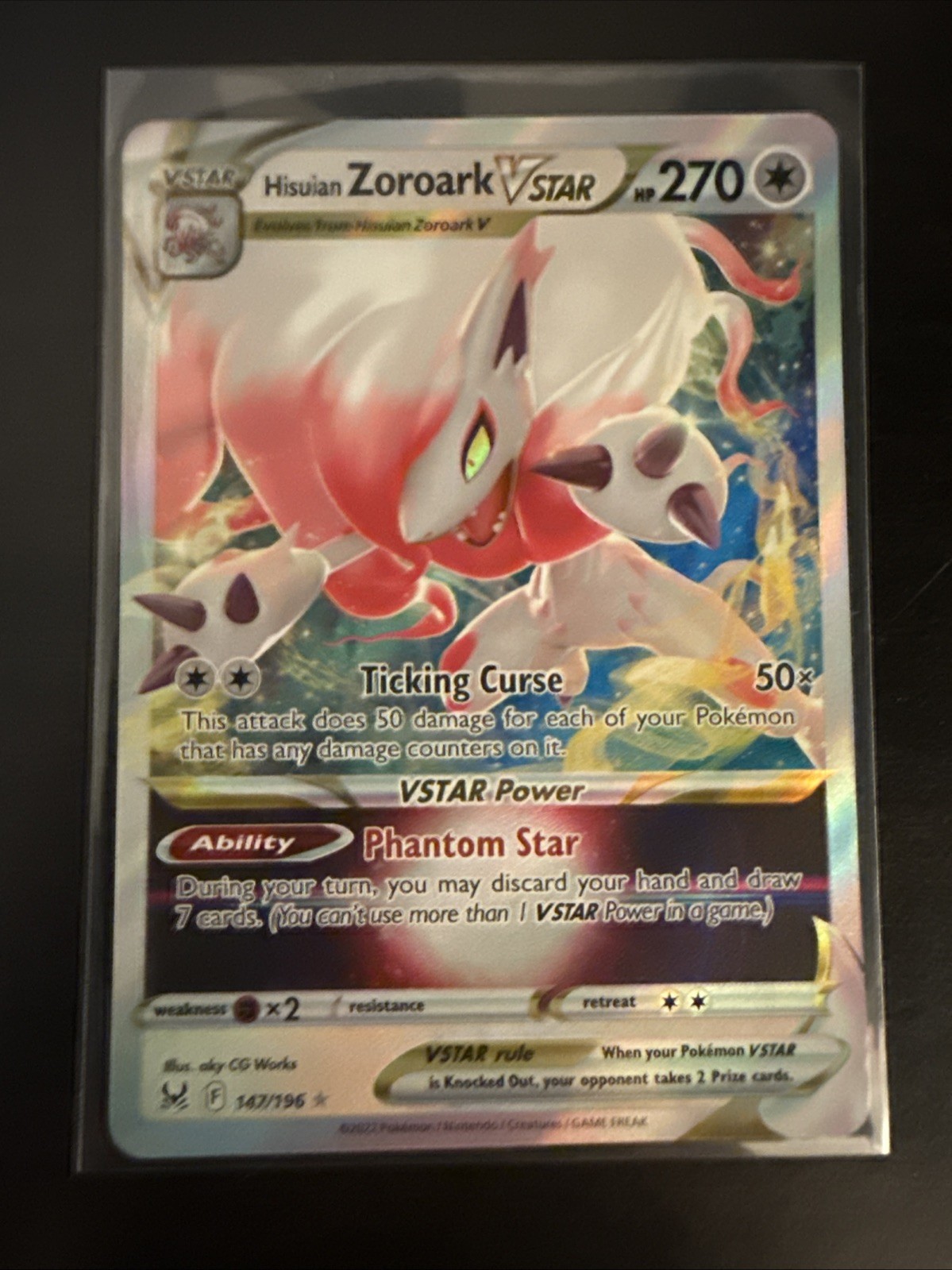 Hisuian Zoroark VSTAR 147/196 Full Art NM Lost Origin Pokemon Card