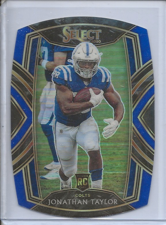 Jonathan Taylor 2020 Panini Select Blue Prizm Die-Cut Club Level #253 (RC)