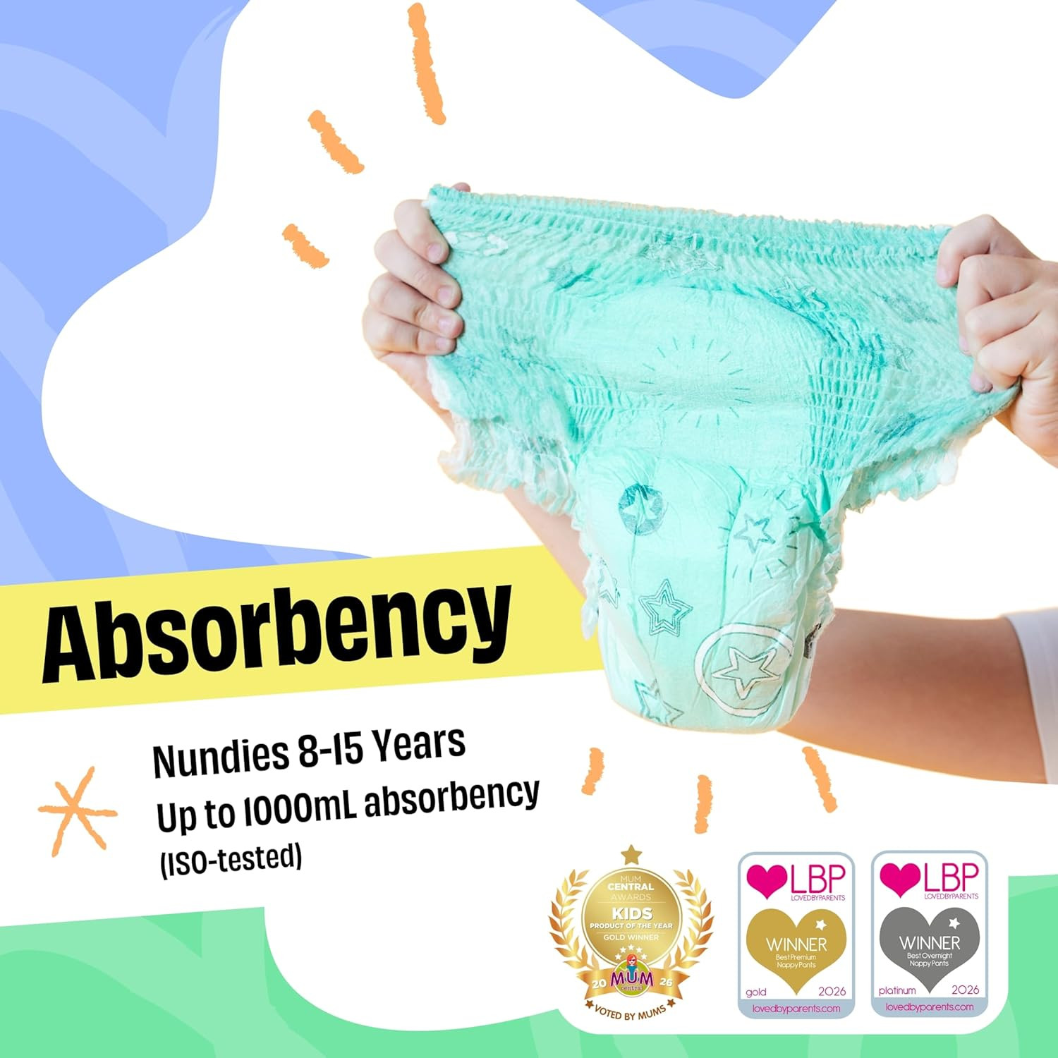 Youth Pants - Disposable Nappy Pants for Older Kids & Teens 8-15 Years (27-57Kg) — image 3