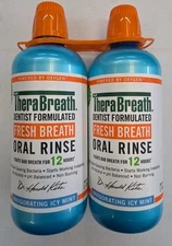 TheraBreath Fresh Breath Oral Rinse Icy Mint 2 Bottles of 1 L WH4