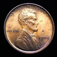 1909 Lincoln Wheat Cent. Uncirculated, Red/Brown. 5755