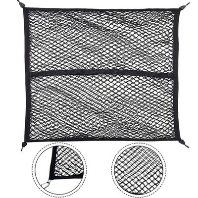 Doppellagig für Laderaumnetz 120x120cm elastisch mit 6 Haken für Fahrzeug Koff
