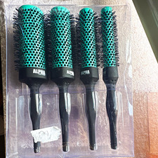 ALPHA New York Vented Round Hair Brush Set, Green/Black, 10 in Plastic Nylon