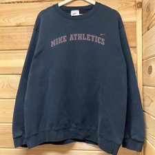 Vintage 90s Nike Athletics Faded Black Crewneck Sweatshirt White Tag Size L