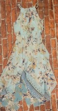 Chenault Girl Floral Handkerchief Dress Size 8 Mint Blue VGUC No Belt Easter