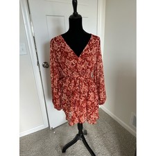 Women's MINKPINK Red Floral Long Sleeve Dress