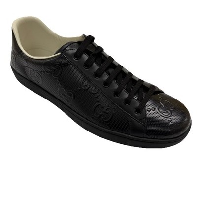 Gucci Ace Embossed Sneaker - Style 625787 Größe UK 13 / US 13,5 EU 47 Schwarz