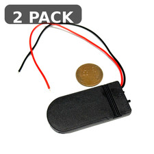 2 PACK CR2032 2-Cell 6V Battery Holder Case w/ Leads ON-OFF Switch USA B10