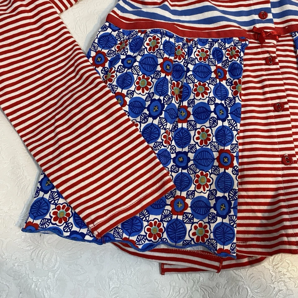 Cardigã oleoso feminino tamanho 152/12Y vermelho branco azul botão frontal LS Tjoek Jersey - Imagem 3 de 4