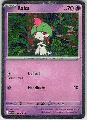 Pokemon Ralts (Cosmos Holo) Common Miscellaneous Cards & Products 058/132 NM
