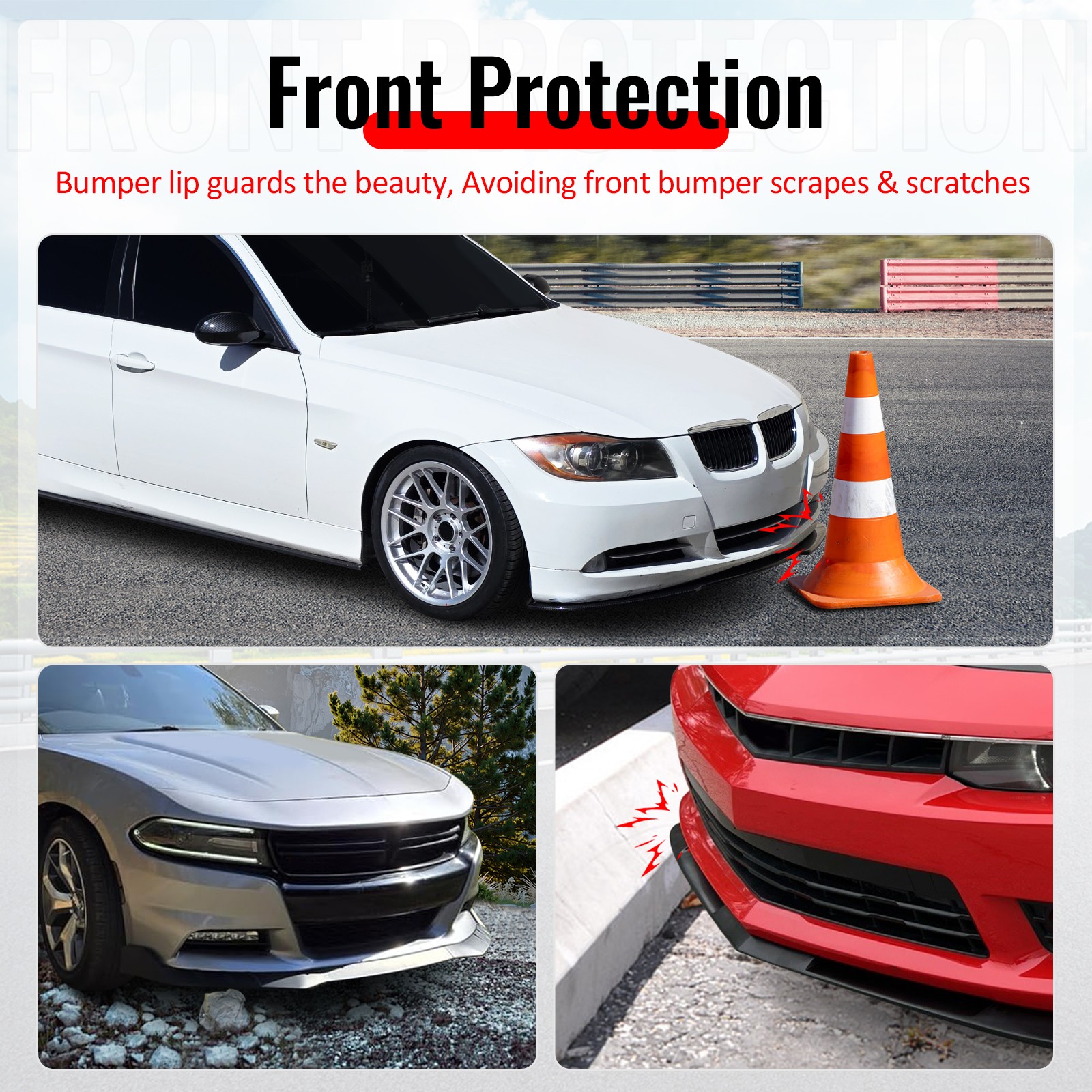 Fits 17-20 BMW G30 5 Series Sedan GT Front Bumper Lip Spoiler Gloss Black PP - Image 8