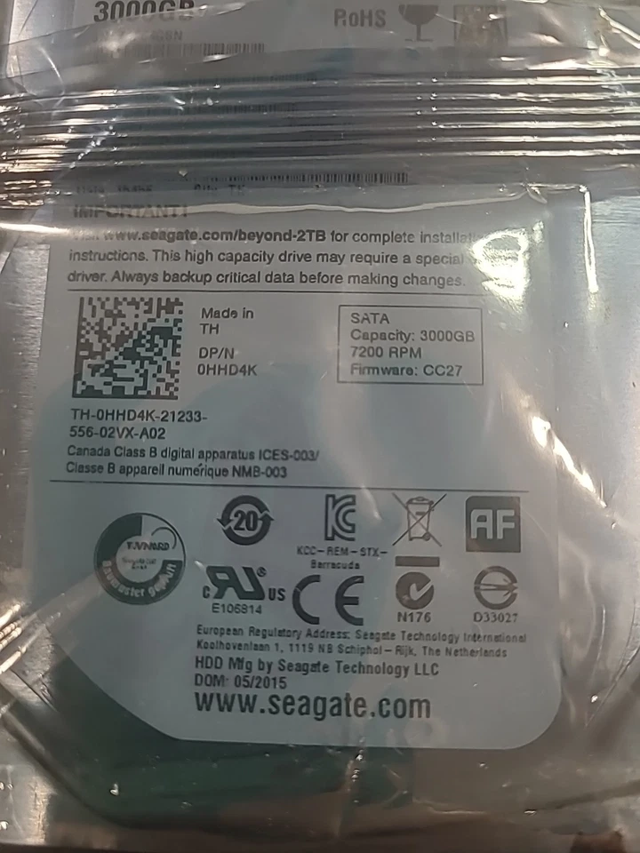 NIP Seagate Barracuda 3TB 7.2K RPM 3.5''SATA Internal HDD ST3000DM001 Hard Drive - Image 4 of 4