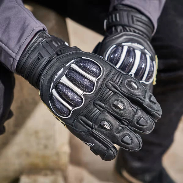RST Tractech Evo 4 Short Leather Black white, photo 6 of 11