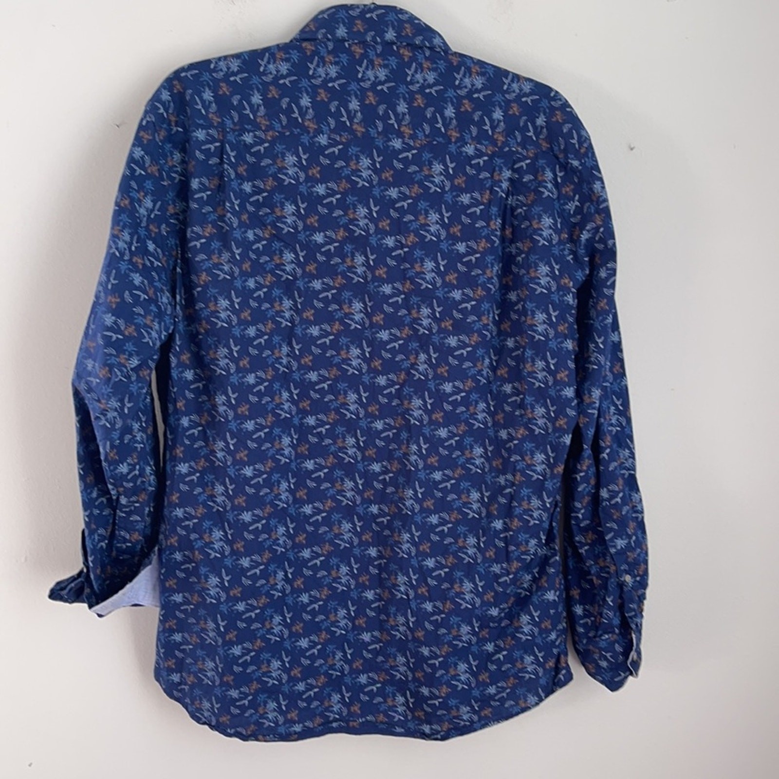 Southern Pines printed contrast cuff button down … - image 8