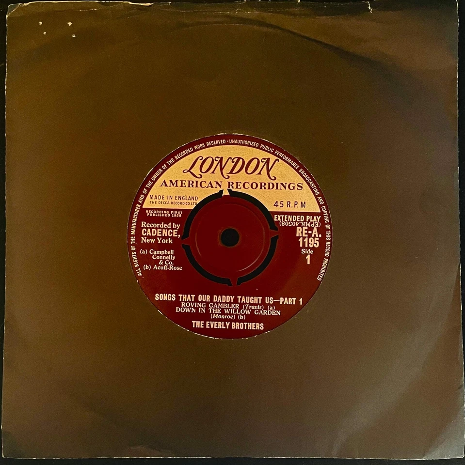 The Everly Brothers – Songs That Our Daddy Taught Us - Part 1 - USED Vinyl 7" EP - Image 3 of 3