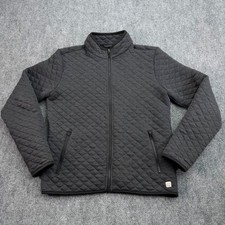 MARINE LAYER Jacket Men Small Charcoal Gray Corbet Jacquard Quilt Full Zip READ