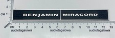 Benjamin Miracord Turntable Base Plinth Badge Incised Acrylic 3D Self Stick