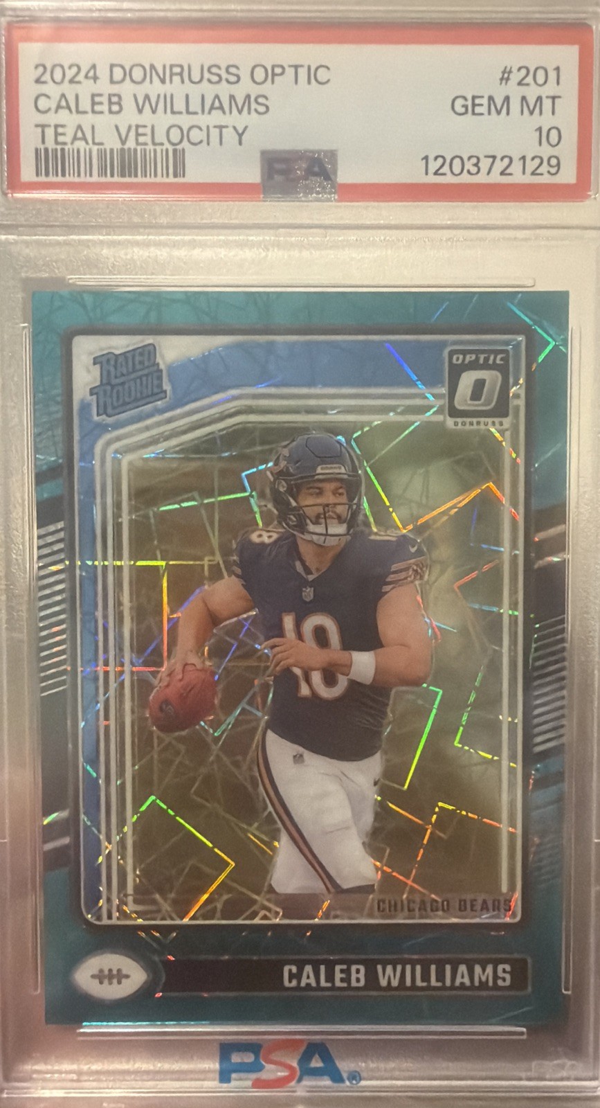 Caleb Williams Panini Donruss Optic #201 Green Velocity