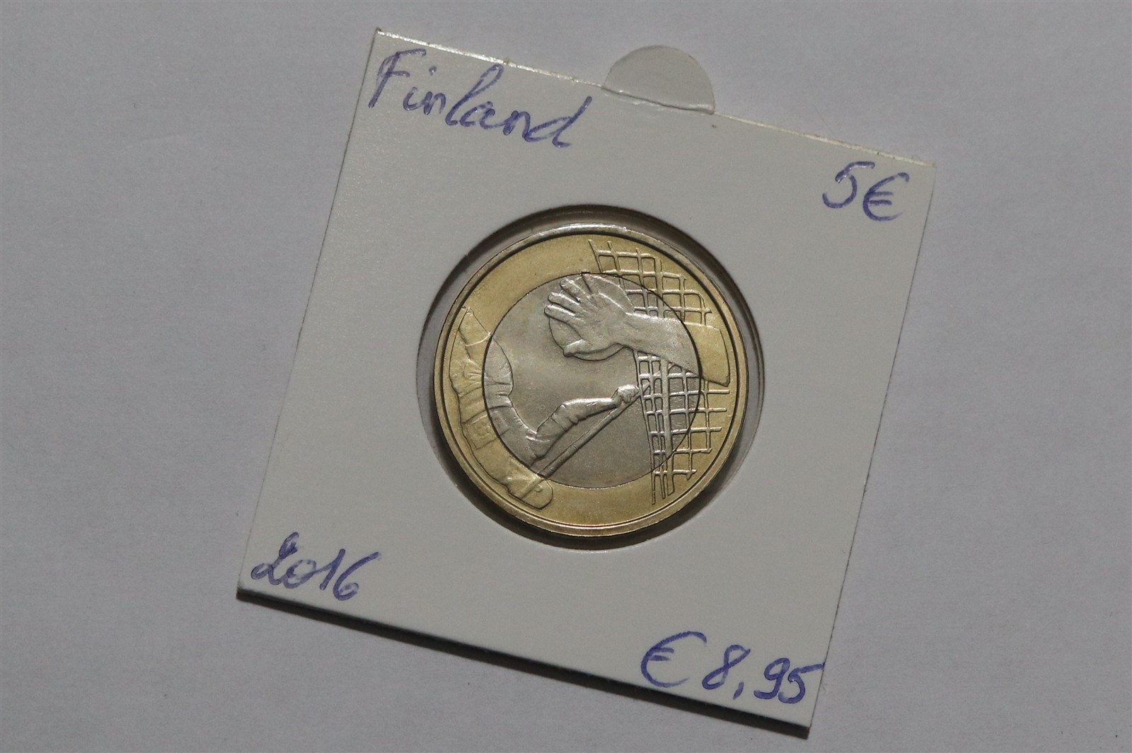 🧭 🇫🇮 FINLANDE 5 EURO 2016 BIMETAL Athletics B89 #K6510