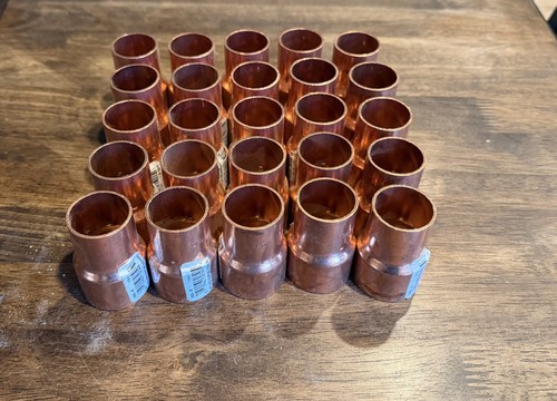 Lot of 25 1-1/4 in. x 1 in. Copper Pressure Cup x Cup Reducing Coupling W/Dimple