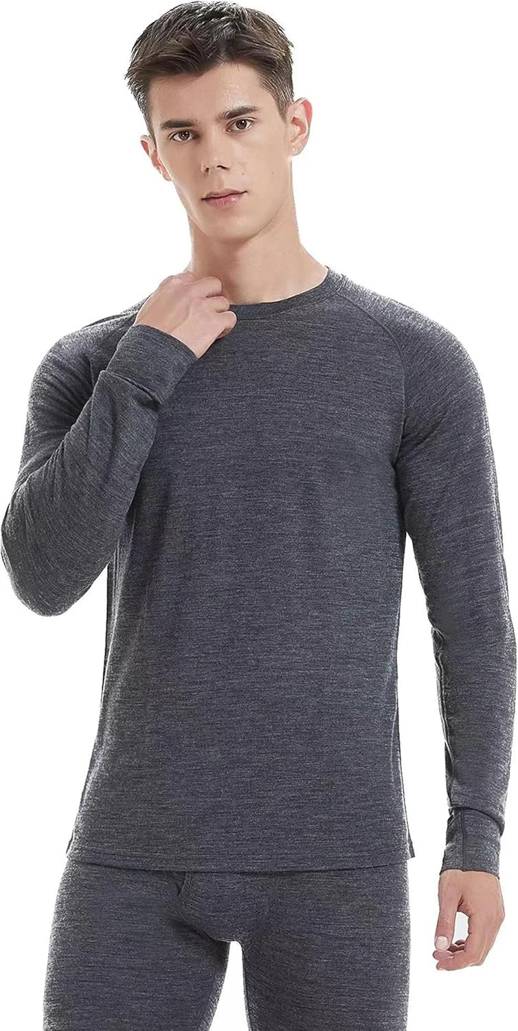 Men's 100% Merino Wool Base Layer Top Midweight Ski Winter Warm Underwear Shirts
Opens in a new wind