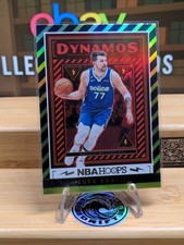 Luka Doncic Dynamos, Refractor, 23 Panini NBA Hoops Dallas Mavericks Insert Card
