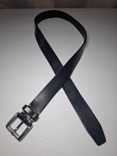Cinturón de cuero genuino negro, hecho en Italia. Talla 36 - Imagen 17 de 20