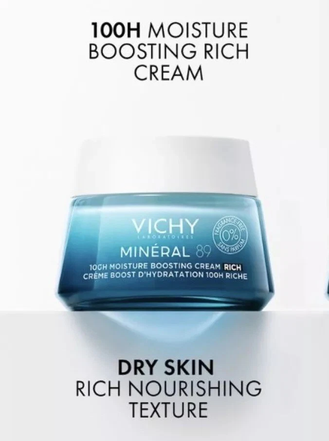 Vichy Minéral 89 RICH 100H Moisture Boosting Cream 50ml | Hyaluronic Acid - Image 2 of 3