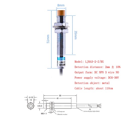 M8 M12 Inductive Proximity Switch Metal Sensor NO NC DC12-24V AC110-220V NPN PNP - Picture 5 of 23