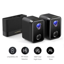 Wireless Outdoor Security 2.4G WiFi Camera 1080P Waterproof 2-Way Talk 64GB 2Pcs