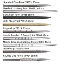 Unicorn Replacement Dart Points - Finger, Board, Grooved or Knurled Grips