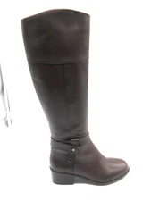 Alfani Women's Berniee Brown Leather Round Toe Knee High Boots Size 5 M