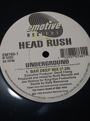 MEGARARE Head Rush - Underground KING SIZE MIX/BAR DEEP MIX (12'') Vinyl LP VG