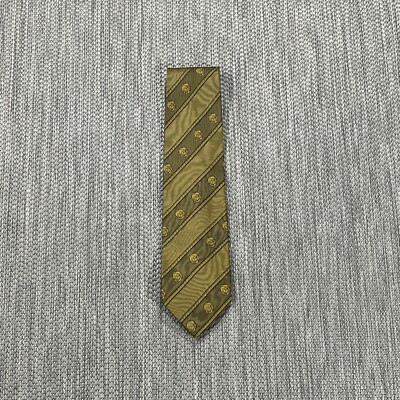 Gianni Versace Tie 2 Toned Yellow Gold Rare Designer Medusa Classic 4 in Necktie
