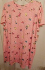 NEW  JoySpun Womens Pink Coffee Print Night Gown Sleep Shirt  Size 2X-3X