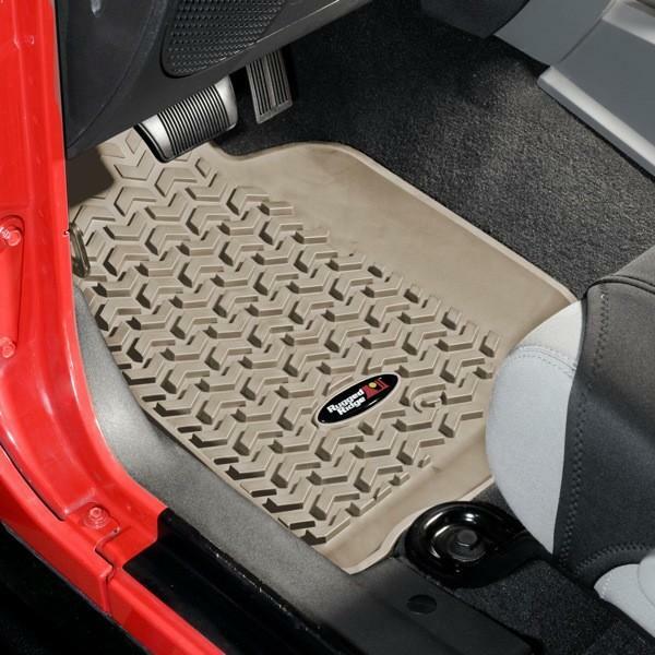 Tapis All Terrain beige avant pour sorties tout-terrain en Jeep Wrangler JK
