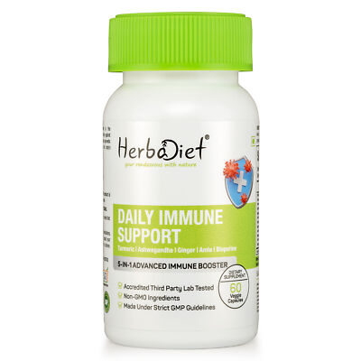Ashwagandha Turmeric Capsules with Ginger & Amla, Natural Immune Booster