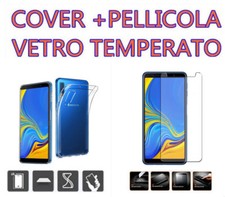 COVER CUSTODIA SILICONE per  Samsung Galaxy A7 (2018)6.0" + PELLICOLA VETRO 