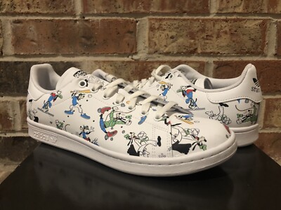New 9.5 Adidas Originals Stan Smith Disney Goofy White Classic