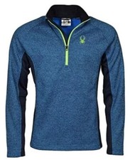 Spyder Men's Half-Zip Outbound Stryke Sweater Jacket Fleece Blue