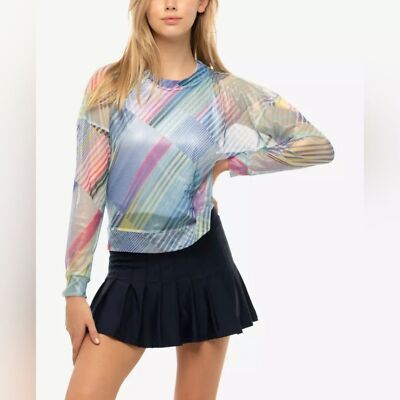 Nwot Lucky In Love Mesh Long Sleeve Women Shirt Top L Large 12