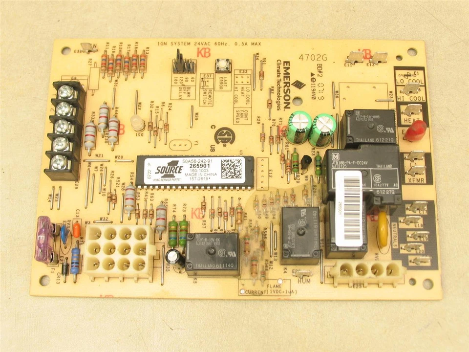 Placa de circuito de control de horno York Luxaire Coleman 50A56-242 FUENTE 1 265901 Foto 2 de 3