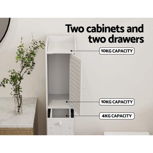 Artiss Bathroom Toilet Storage Cabinet Laundry Tallboy Cupboard Slim Corner - Picture 6 of 8